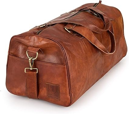 Vintage Leather Duffle Bag Oslo for Travel or the Gym, Overnight Bag for Men